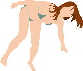 Obraz premium ポーズをとる水着を着た女性のイラスト