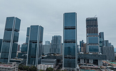 Aerial view of landscape in Shenzhen city, China