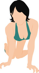 Fototapeta premium ポーズをとる水着を着た女性のイラスト