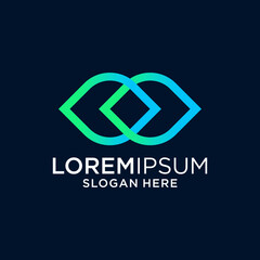 Abstract Interlocking Geometric Logo Design