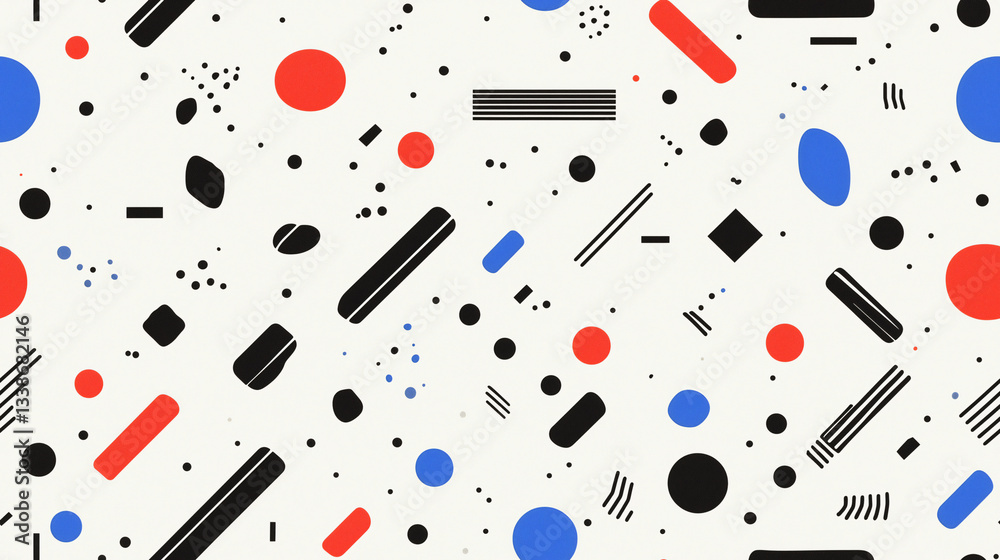 Poster abstract geometric pattern: a vibrant and dynamic abstract pattern composed of various geometric sha