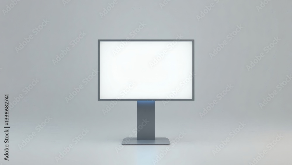 Poster a blank screen on a modern computer monitor, ready for content. the monitor is sleek and contemporar