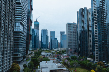 Obraz premium Aerial view of landscape in Shenzhen city, China
