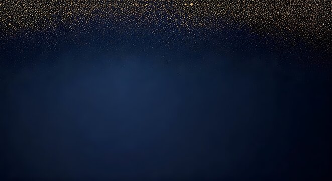 A deep navy blue background with elegant gold glitter accents, Ai Generated