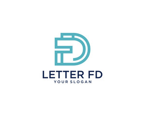 Abstract Letter FD Logo Design