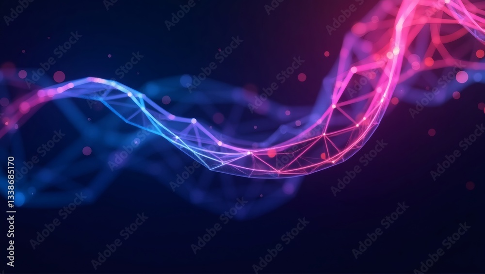 Aufkleber abstract digital neon light wave. the glowing lines create a futuristic and dynamic effect. the grad