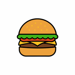 hamburger on white background