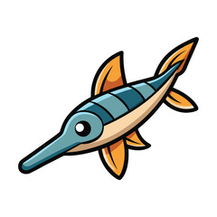 paddle fish creative design vector style on white background.