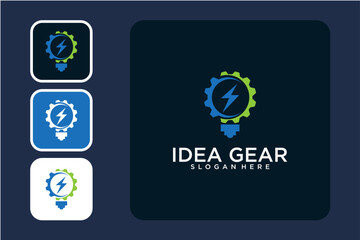 Abstract Logo Design Idea Gear With Lightbulb And Gear