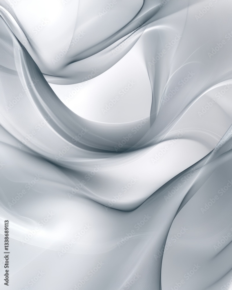 Canvas Prints elegant silver abstract flowing silk fabric waves background with smooth light and shadow for modern