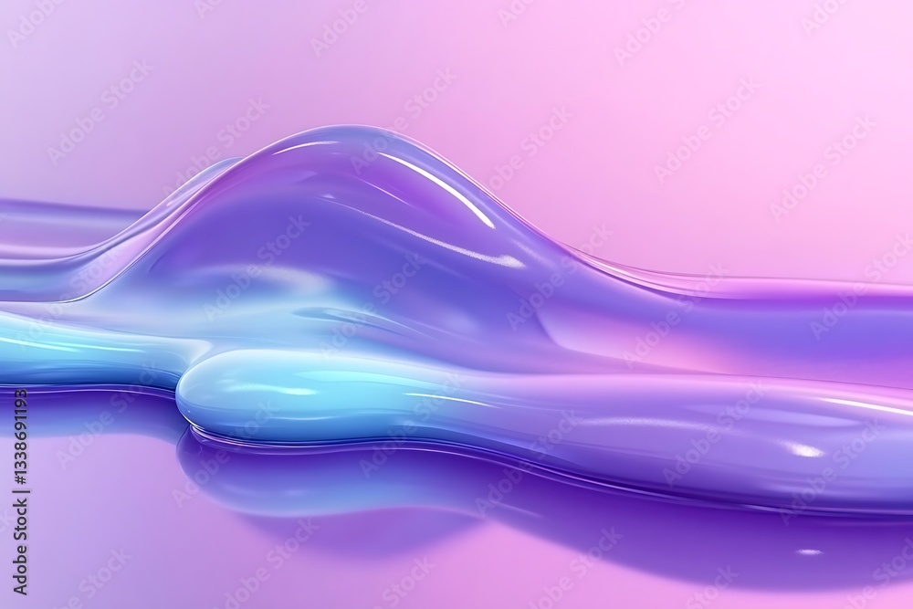 Poster fluid abstraction with smooth gradient transition between hues, showing flow and texture