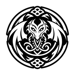 A glyph style icon of abyssal dragon symbol