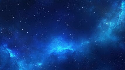 Fototapeta premium Blue Nebula Space Background with Stars, and Galaxy.