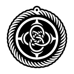 A filled style icon of rope knot tattoo