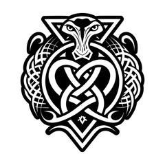 A solid style icon of ritual serpent symbol