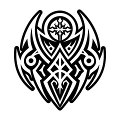 Naklejka premium A solid style icon of satanic tattoo