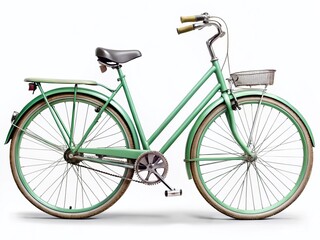 Obraz premium Vintage Green Bicycle, Isolated, Panoramic, Retro, Cycling