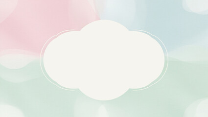 Abstract pastel background with white central oval space for text.