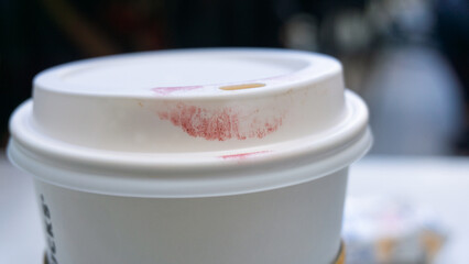Lipstick Stain on Coffee Lid