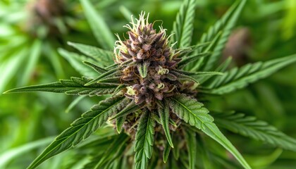 Milk Thistle Plant - Purple Flower Head and Spiky Leaves Close-Up - Medicinal Herb