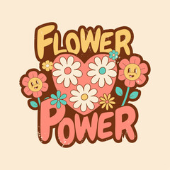 Obraz premium flower power groovy design