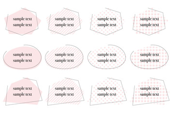 シンプルなピンク色のフレームイラストセット
