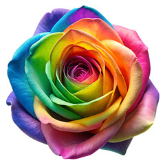 Vibrant Rainbow Rose Closeup Stunning Colorful Flower Petals