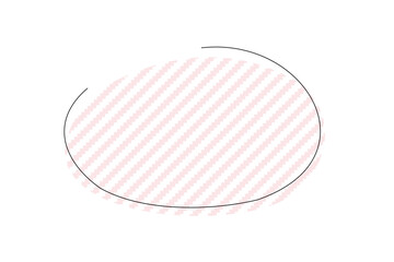 シンプルなピンク色のストライプのフレームイラスト