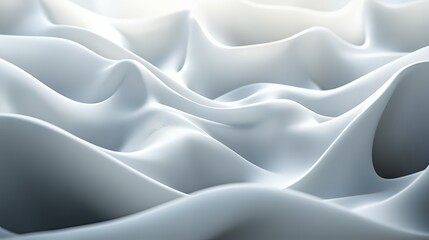 Obraz premium Abstract White Waves: A Serene Digital Landscape