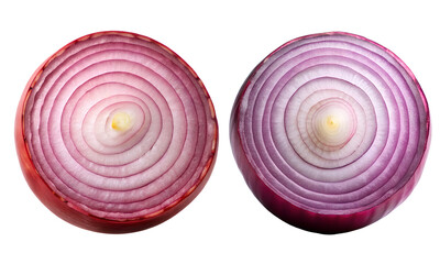 Red onion set, fresh onion collection isolated