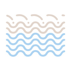 Simple Ocean Waves Graphic Illustration