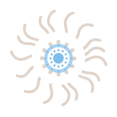 Abstract Ocean Motif, Blue and Beige Design