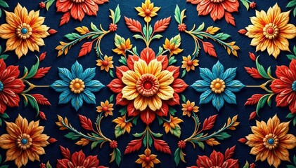 Intricate floral damask textile, opulent design, luxury, motif