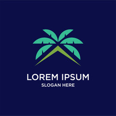 Abstract Palm Tree Logo Design