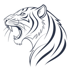  Minimalist Line Art of a Majestic Tiger Face