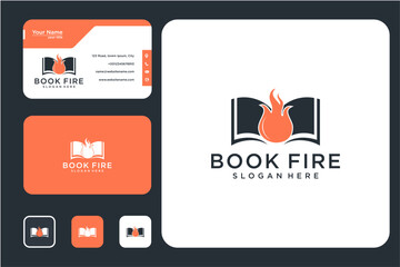 Abstract Pixel Art Book Fire Logo Design Set Mockups