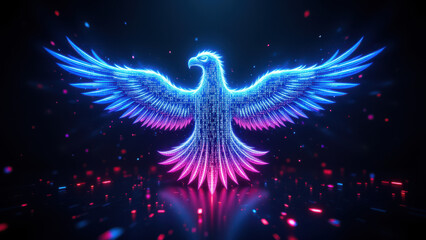 Cybersecurity logo with a stylized bird, possibly representing vigilance and strength in digital security.