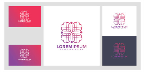 Abstract Pixel Art Logo Design Set