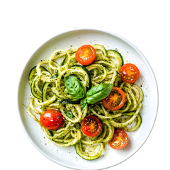 Zucchini Noodle Pasta Plate with Cherry Tomatoes