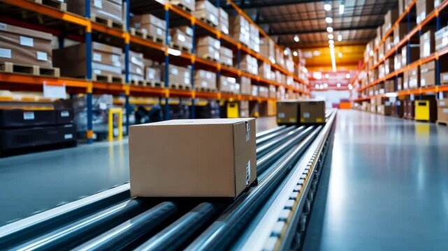 State-of-the-art warehouse featuring an advanced conveyor system for streamlined shipping operations.