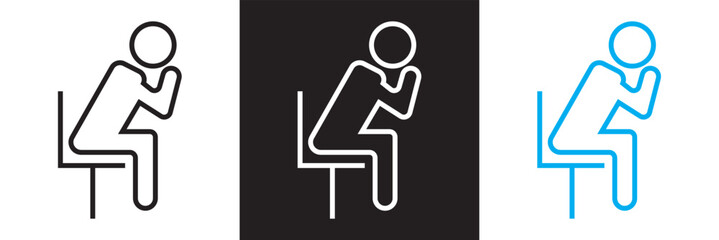 Tired man icon. Vector for app, UI, web. Vector illustration. isolated on white and black background. EPS 10