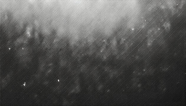 halftone monochrome abstract texture with blurred forest silhouettes, retro newspaper print effect, grainy graphic overlay

