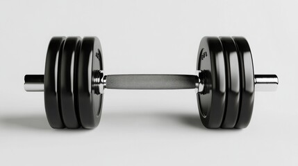 Naklejka premium Black Chrome Dumbbell Weights Fitness Equipment Gym Workout Strength Training