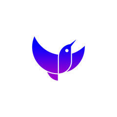 Abstract Purple And Blue Gradient Bird Illustration