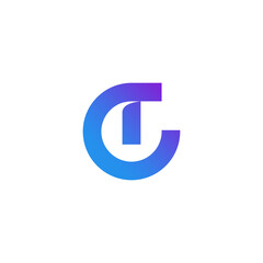 Abstract Purple and Blue Gradient Logo Design