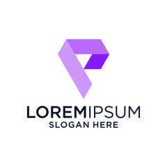 Abstract Purple Geometric Logo Design