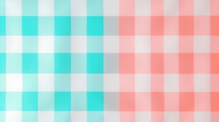 Colorful Gingham Pattern with Turquoise, White, Orange, and Pink in a Modern Style for Backgrounds, Textiles, and Craft Projects