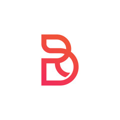 Abstract Red and Orange Gradient Letter Logo Design