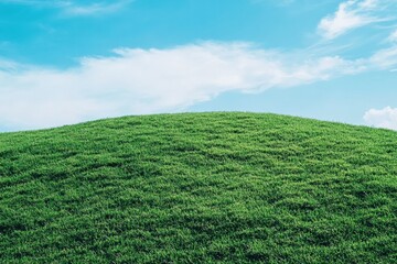 Fototapeta premium Bright green hedge with clean cut top edge under a clear blue sky during daytime Generative AI