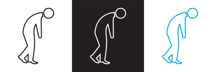 Tired man icon. Vector for app, UI, web. Vector illustration. isolated on white and black background. EPS 10